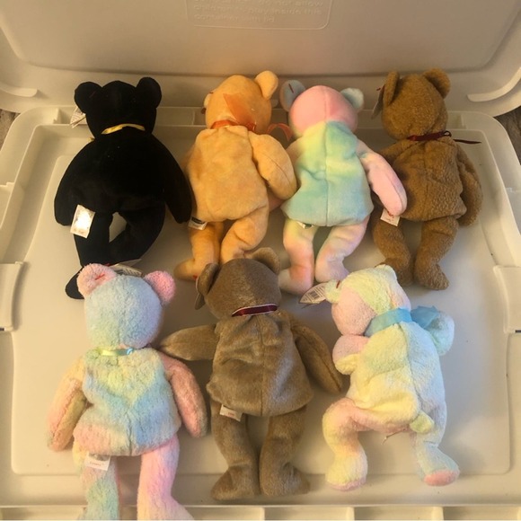 NWT Vintage Ty Beanie Babies Bundle of (7) Assorted Bears Stuffed Animals - Picture 4 of 5